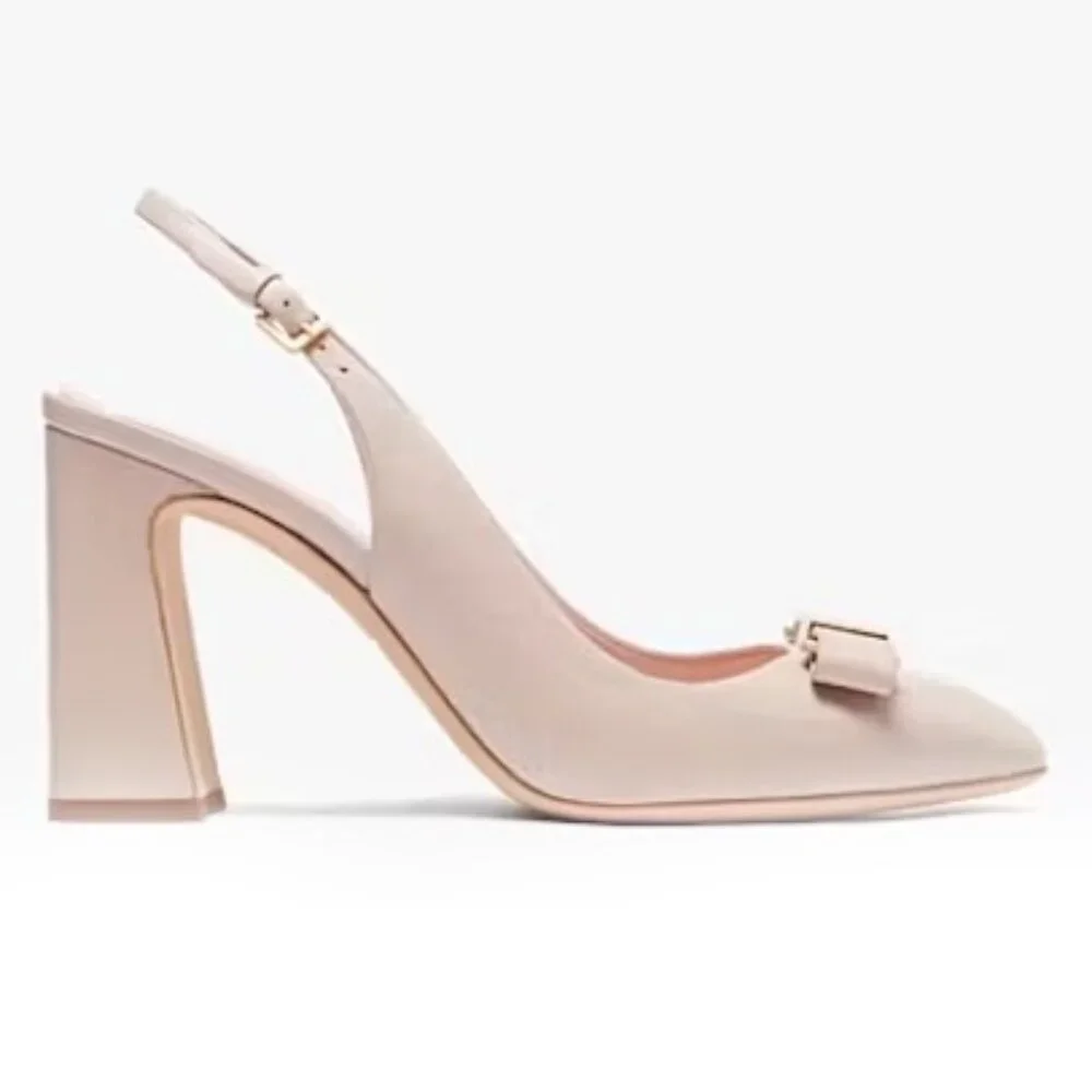 Kate Spade Bowdie Slingback Pumps Pale Vellum - Picture 1 of 12